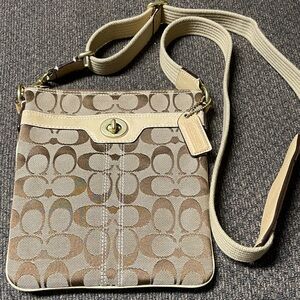 Coach brown/tan signature Crossbody Bag